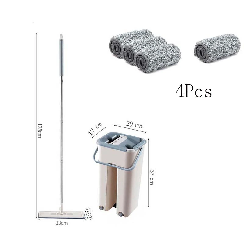 4pcs Mop cloth ТКАНЕВОЕ ведро для мытья пола из ультратонкого волокна, для дома, Волшебная ручная работа - Цвет: 4pcs Mop cloth