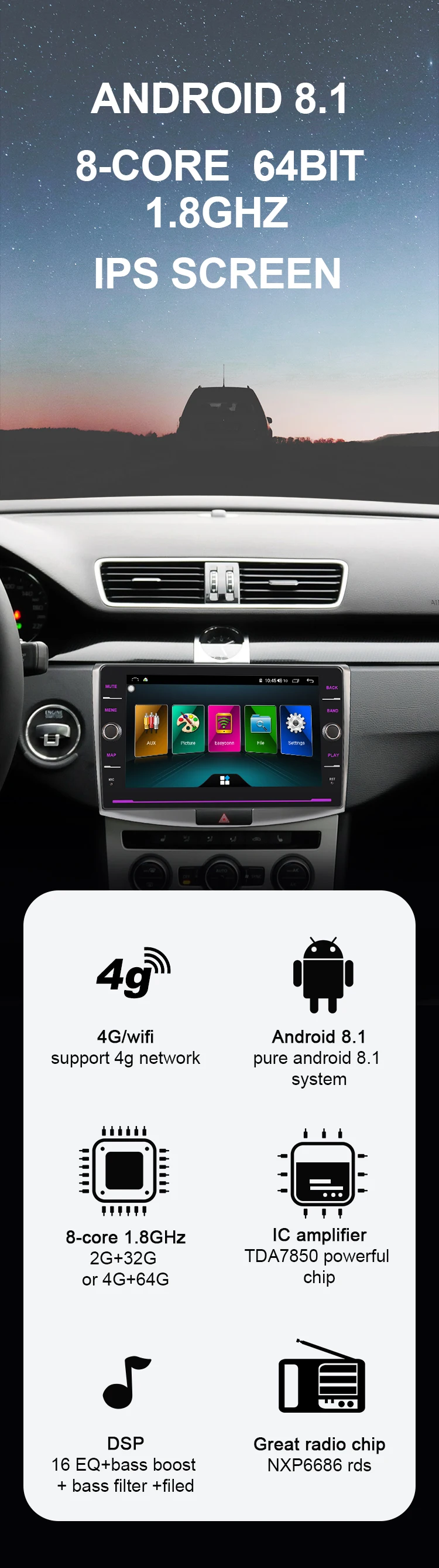 Discount EBILAEN Car Radio Multimedia Player For VW Volkswagen Passat B7 B6 CC  Navigation 2Din Android 8.1 Autoradio Tape Recorder GPS 0