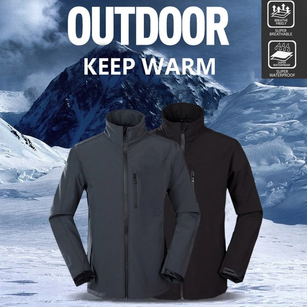 

Hiking Camping Outdoor Sport Fleece Warm Winter Jacket Men Windbreaker Waterproof Jacket Softshell Jacket Men Coat Corta Vento
