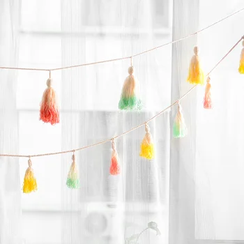 

Nordic Style Wool Tapestry Cotton Colored Simple Tassel Charm Fabric Home Background Decor Textile Products Color Wall Tapestry