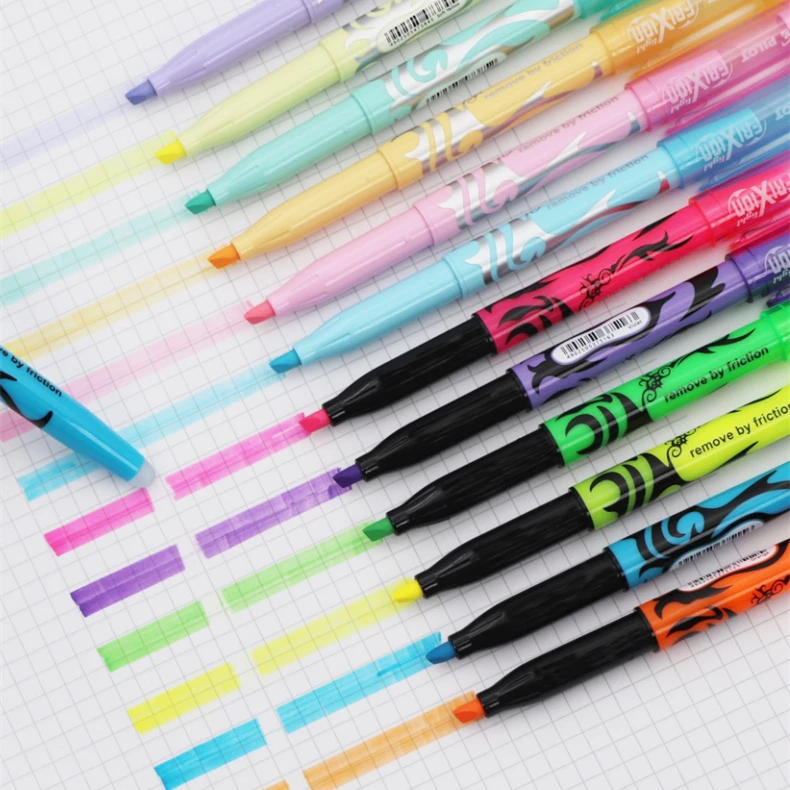 Pilot SW-FL Frixion Erasable Highlighters Soft Light Pastel Color Normal Colour Highlighter School Study 18 Colors Available