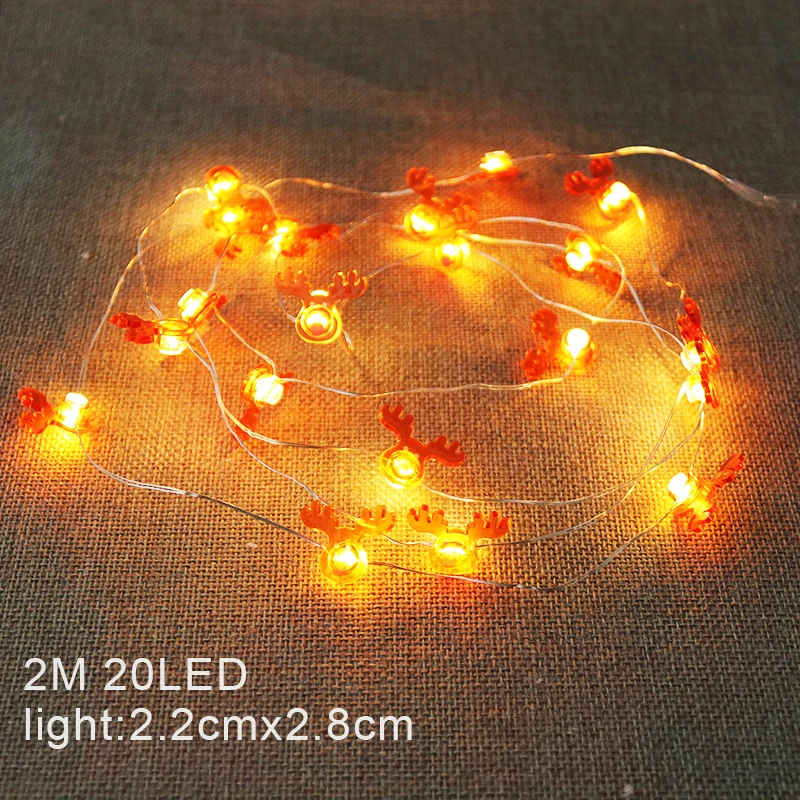 2M Christmas Santa Claus Snowman Snowflake Xmas Tree LED Light String Garland Ornament Christmas Home Decorations New Year Gift christmas decorations