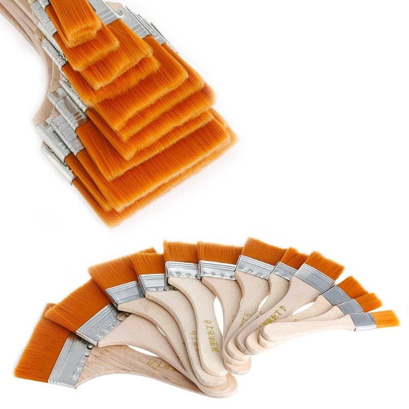 Oil Painting Brush 12Pcs Wooden Oil Painting Brush Artist Acrylic Watercolor Paint Art Supply Tool oil painting brush