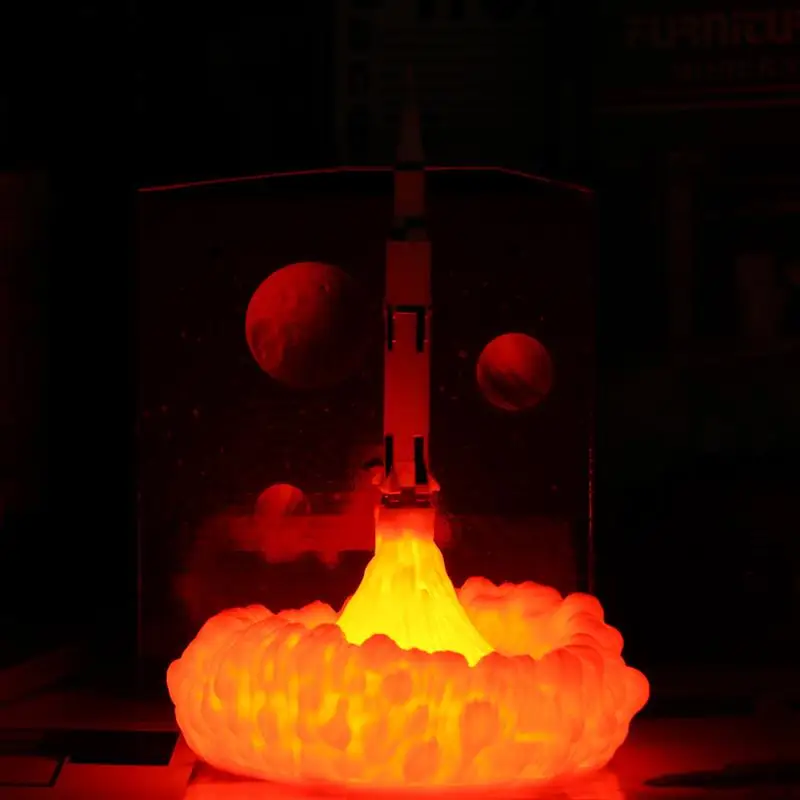 Горячая перезаряжаемая 3D печать Космический Шаттл лампа перезаряжаемый ночной Светильник для любителей космоса Лунная лампа как украшение комнаты подарки для детей