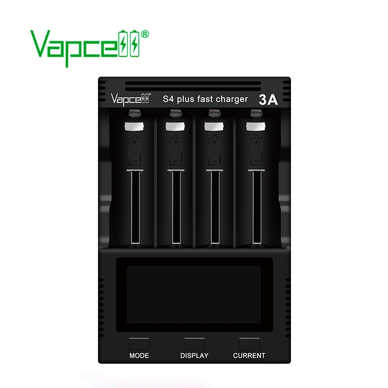 Vapcell S4 plus разрядник/тест емкости/repiar быстрое зарядное устройство Регулируемый 3A 4 слота с адаптером зарядное устройство