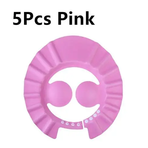 Pink 5Pcs 5 шт./партия, Детский Регулируемый шампунь для купания, шапка, детский безопасный душ, шапка для ванной, мягкие шапочки, детская шапочка для мытья волос - Цвет: Pink 5Pcs