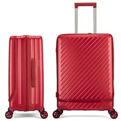 Zipper model red Чемодан на колесиках, чемодан на колесиках, чехол с алюминиевой рамой, чехол на колесиках с сумкой для ноутбука, 20 дюймов, чехол для кабины и 24 дюйма коробка - Цвет: Zipper model red