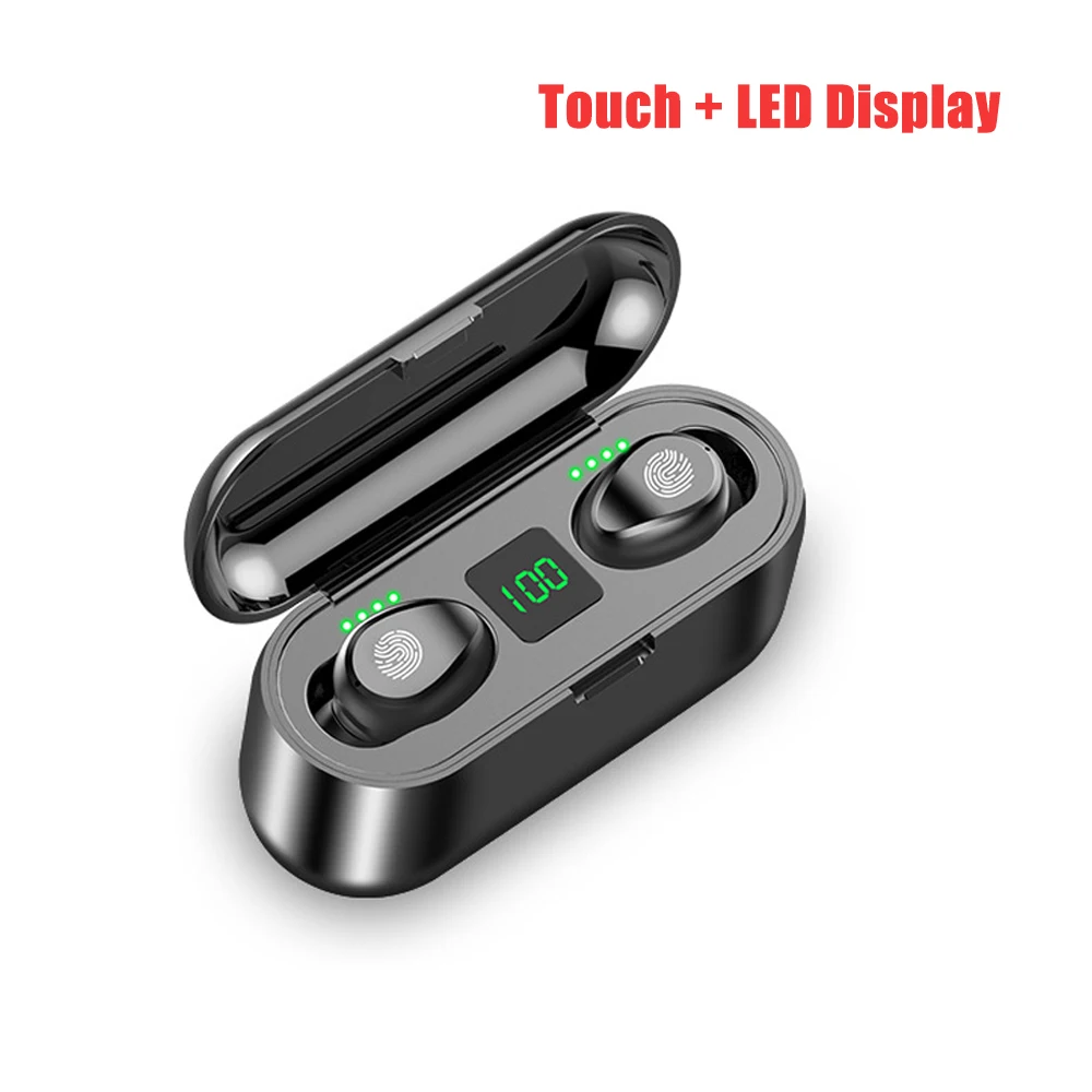 F9 Touch TWS Bluetooth 5,0 наушники F9 B5 8D стерео беспроводные Bluetooth наушники водонепроницаемые гарнитура наушники 2000 мАч Внешний аккумулятор - Цвет: F9 Touch