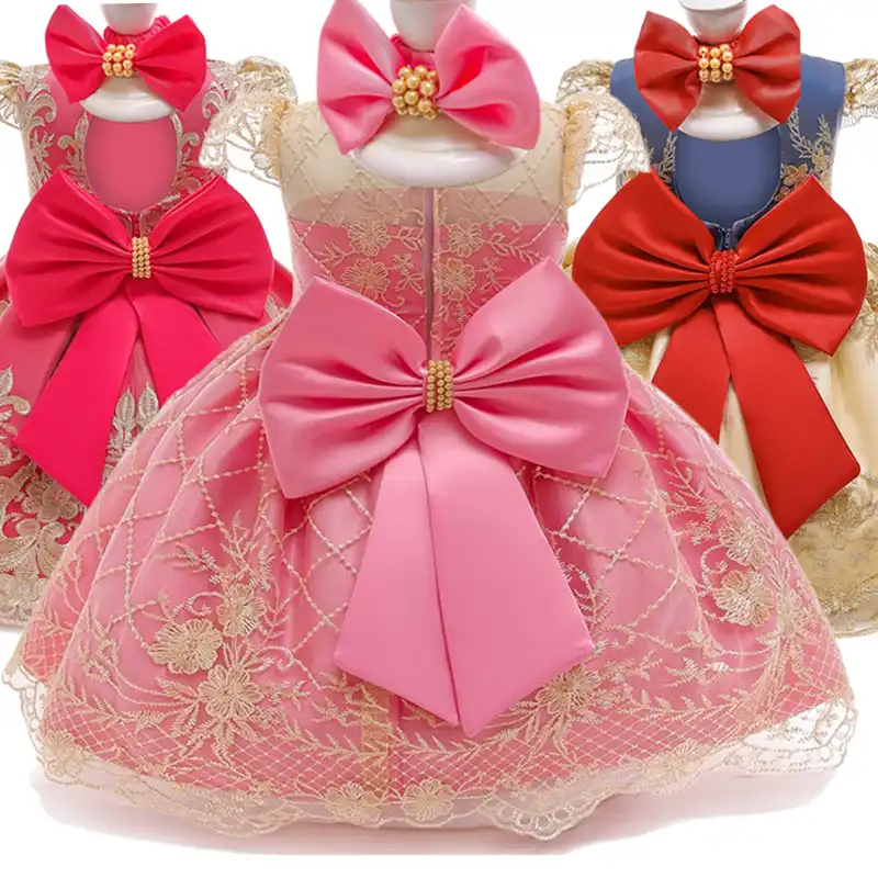 Vestido De 1 Ano Para Bebes Y Ninas Vestidos De Fiesta Para Cumpleanos Para Bebes Bonito Con Lazo De Encaje Vestido Vestido De Bautizo Ropa Para Ninas Pequenas Con Diadema Aliexpress