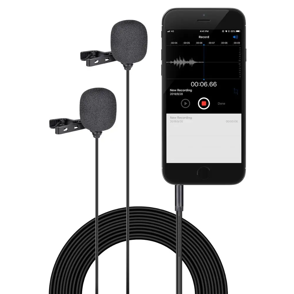 Double Lavalier Microphone Smartphone Omnidirectional Lapel Mic for Mobile Cell Phone Studio Video Recording -3.5mm Jack/6M Double Lavalier Microphone Smartphone Omnidirectional Lapel Mic for Mobile Cell Phone Studio Video Recording -3.5mm Jack/6M