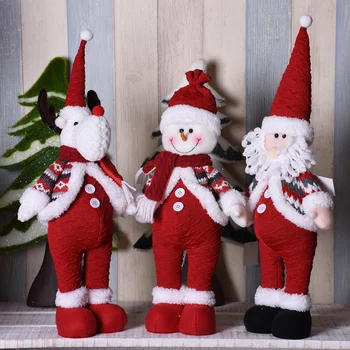 

Red Christmas Santa Claus Snowman Elk Doll Christmas Decorations For Home Standing Figures Happay New Year Merry Christmas