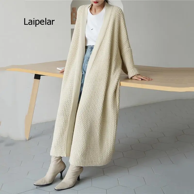 

Oversized Long Knitting Cardigan Sweater Loose Fit Long Sleeve Women New Fashion Tide Autumn Winter 2021
