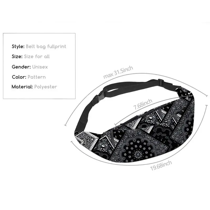 Bageek модная Водонепроницаемая поясная сумка на молнии с модным 3D принтом, регулируемый поясной пакет, нагрудная сумка для женщин, студентов