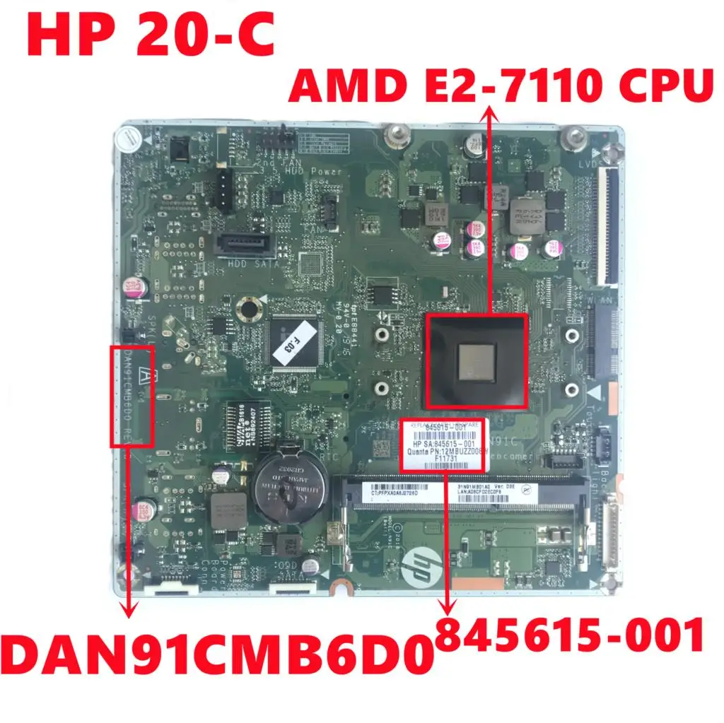 845615-001 845615-501 845615-601 для HP 20-C 20-C000NA 20 дюймов материнская плата AIO PC DAN91CMB6D0 с