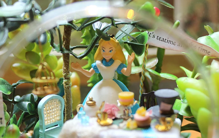 3D миниатюрный стеклянный DIY Кукольный дом с деревянным пазлом игрушка мебель украшение Миниатюрный Кукольный домик деревянная игрушка для детей подарок