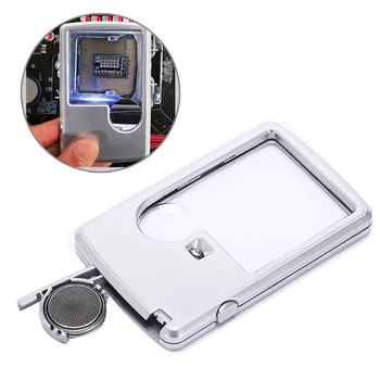 

1Pc New UV Light Watch Repair Tool Handheld Pocket Magnifier 3X, 5X magnifier Loupe Microscope Magnifying Glasses With LED Lamp