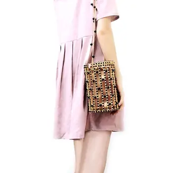 

Women's Busket Handbag Bead Clutch Evening Tote Wedding Party Top Handle Bag