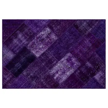 

Handmade Purple Vintage Overdyed Patchwork Area Rug 120x180 Cm-3'11''X5'11''