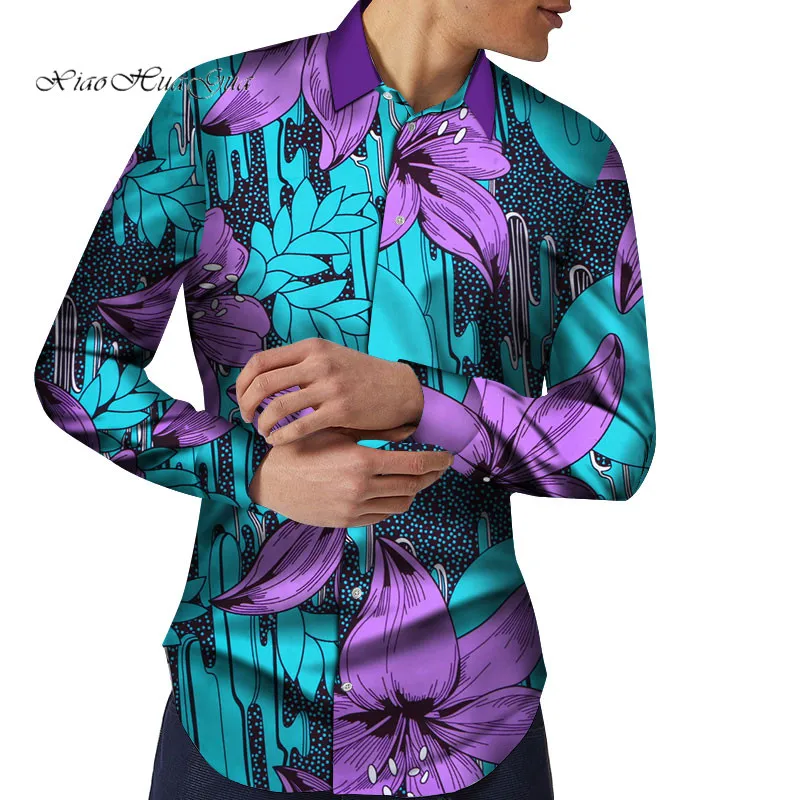 Новая ручная работа мужские Смарт повседневные рубашки костюм Блейзер рубашки с длинным рукавом отложной воротник хлопок африканская рубашка богатая Мода wyn588 - Цвет: 18