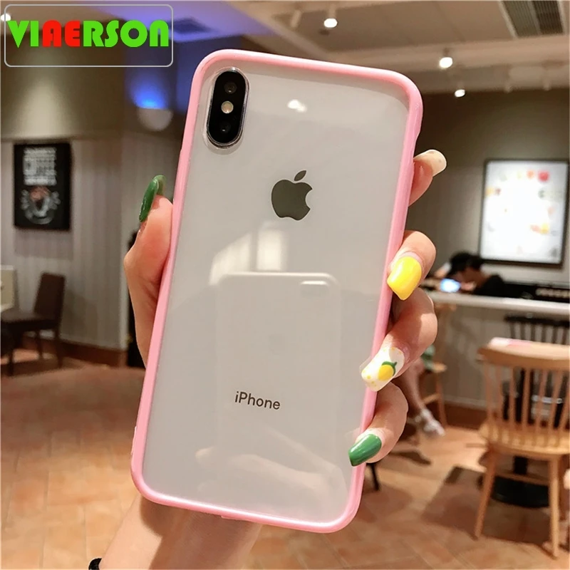VIAERSON прозрачный однотонный чехол для телефона конфетного цвета iPhone 11 Pro Max X XR XS 7 8 6