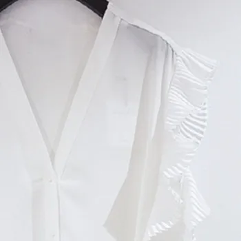 

Sleeveless Blouse Women's V-neck White Loose Buttons 2020 New Female Casual Clothes Ladies Shirt