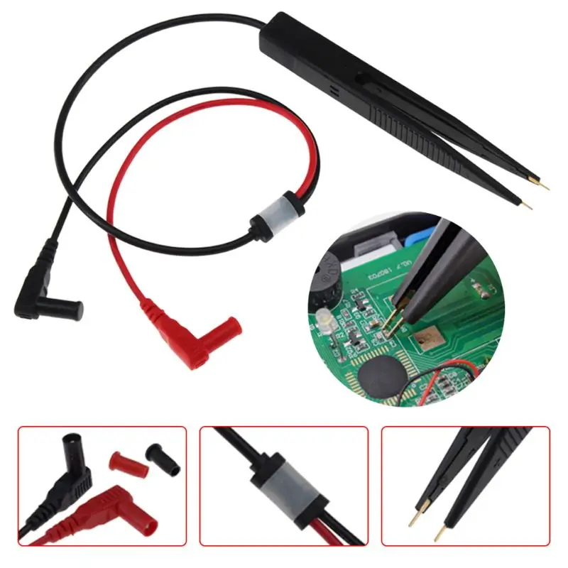 

SMD Inductor Test Meter Clip Probe Tweezers For Resistor Multimeter Capacitor