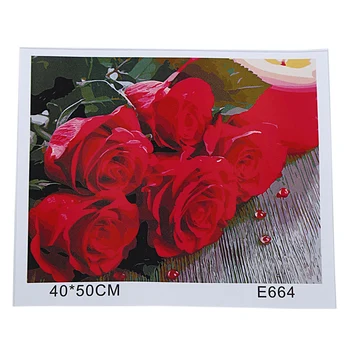 

Paint By Number Kit DIY Oil Painting Cloth Digital Home Decor, Rose