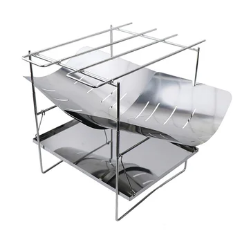 

Stainless Steel Barbecue Camping Stove Cooking Rack Foldable Charcoal BBQ Grill Holder Set Portable Outdoor Picnic Gear