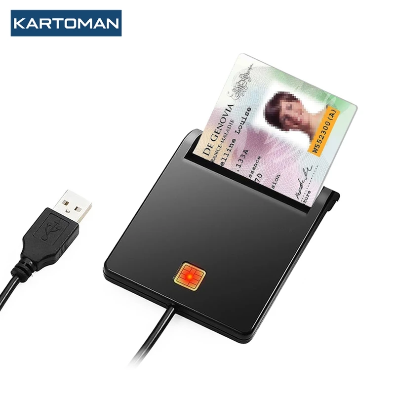 Смарт-кардридер KARTOMAN USB 2 0 для ID Bank EMV electronic DNIE days citizen sim cloner connector adapter PC | Компьютеры