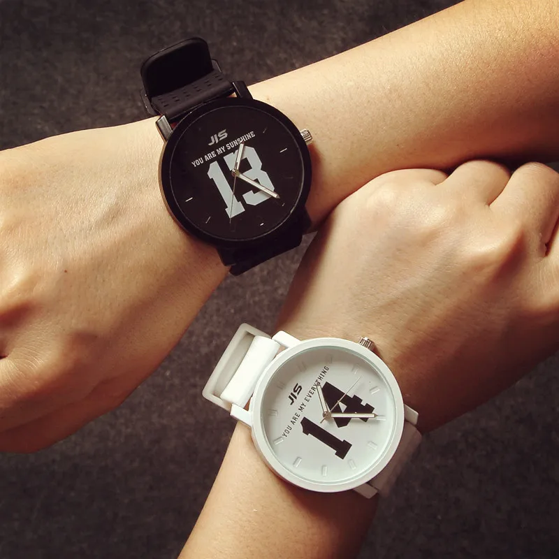

Losida 2020 New 2pcs Fashion Couple Silicon Belt High Gloss Glass Watch Set Contains Relogio Feminino