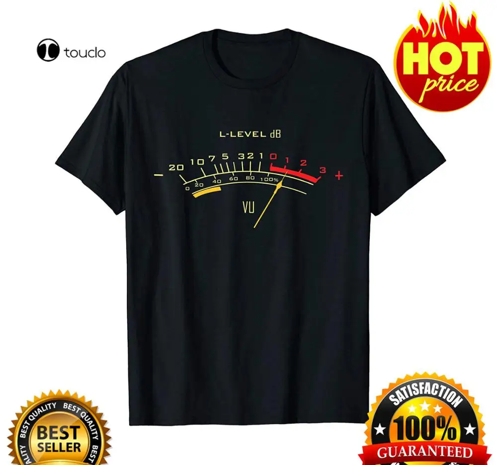 Vu Meter T Shirt Sound Engineer Tshirt Analogica Divertente Nero Vintage Regalo Uomo Donna