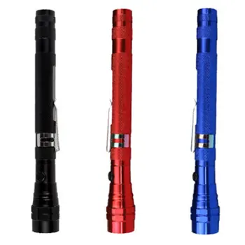 

Portable mini Tactical Telescopic Flashlight Head Magnetized Flexible Iron Tensile Metal Hose Arbitrary Bending Led Flashlight