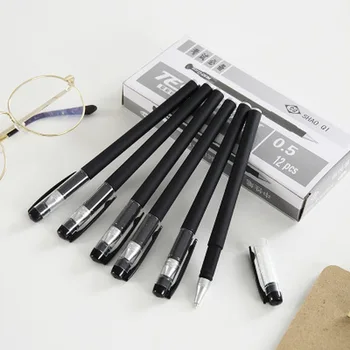 

12pcs/set Gel Pen0.5mm Creative Office Gel Pens Stationery Signature Black Ink Test Pen Novelty Writing Student Gel Pens
