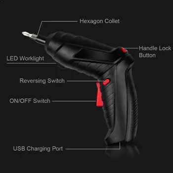 

48 in 1 Torque Impact Drill Cordless Screwdriver Power Screwdriver Hammer Drill Tools Impact Plastic Electric Screwdriver W P0L9