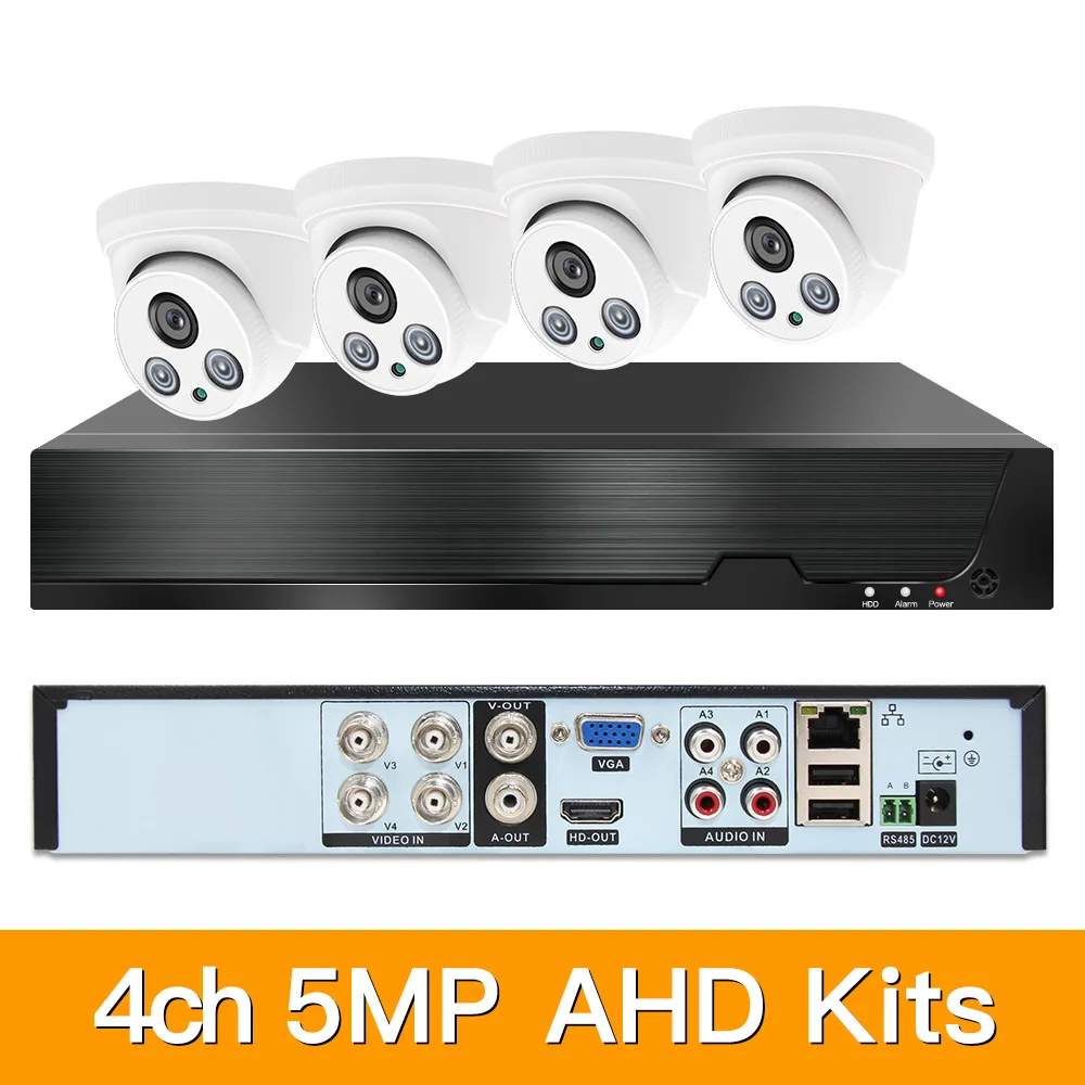 

4ch 5MP AHD Kits CCTV System CCTV Security Hybrid DVR Indoor dome AHD Camera Surveillance Video P2P XMEYE 5MP KITS