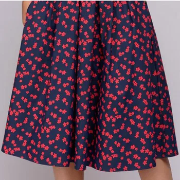 

Women Vintage A-Line Dress 3/4 Sleeves платье vestidos Floral Print Round Neck Sundress for Autumn vestidos party robe femme