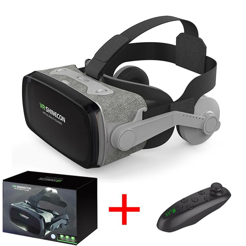 Шлем 9,0 VR Очки виртуальной реальности 3D очки Google Cardboard VR гарнитура коробка для 4,0-6,3 дюймов смартфон игры - Цвет: With Controller A