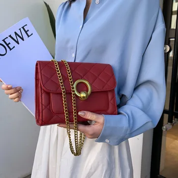 

Net red fashion diamond chain handbags 2020 new shoulder messenger bag female fashion wild small square bag