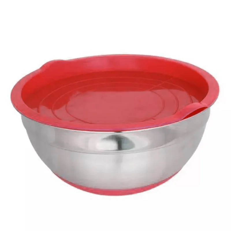 Чаша из нержавеющей стали с герметичным покрытием без магнитного уплотненного силиконового нижнего Салатница для выпечки яиц кухонные принадлежности GHS99 - Color: Red