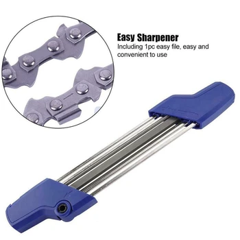 

2 In 1 Easy Chainsaw Chain Blue File Fast Chain Sharpener Metal Saw Sharpener 3/8p Whetstone Sharpening 4.0mm Accessories Tool