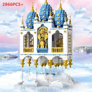 

MOULDKING leLepings CITY Street view Floating SKY Castle 16015 House Fantasy Fortress Model Building Blocks Bricks Kids Toys