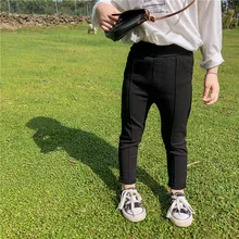 Новинка года; сезон осень; детская одежда для девочек; эластичные брюки; узкие брюки для детей 3-7 лет