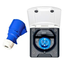 Prise de courant et branchement extérieurs pour camping car, étanche, 220V – 240V, 16a 