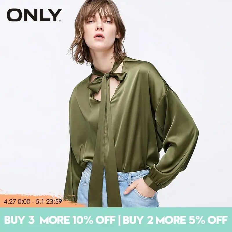 

ONLY winter OL Lady Loose Fit V-Neck long sleeve shirt | 119105549