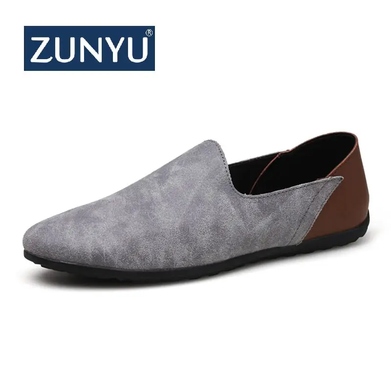 ZUNYU Soft Leather Men Driving boat Loafers New Handmade Casual Shoes Moccasins For Flat big size 38-48 | Обувь