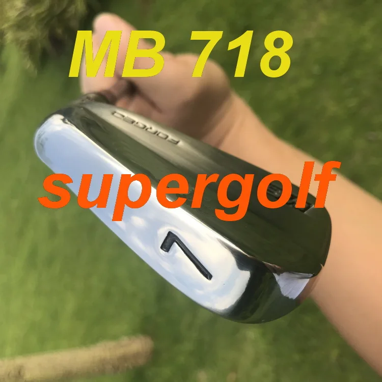 Утюги для гольфа MB 718, набор кованых утюгов(3, 4, 5, 6, 7, 8, 9 P) с динамическим золотым стальным валом S300, клюшки для гольфа