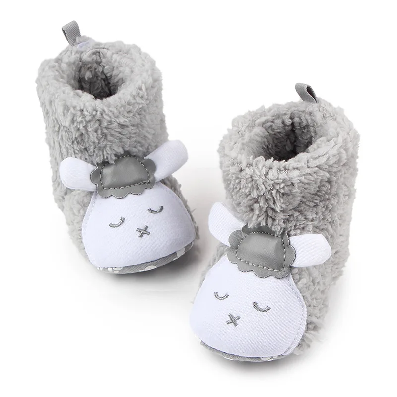 Winter Newborn Baby Shoes Cartoon Plush Non Slip Babies Kids First Walkers For Toddler Infant Boots For Boys Girls 0-18 Months