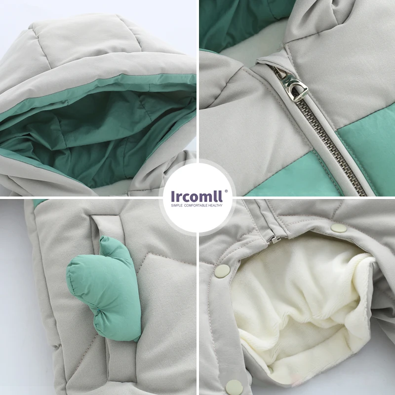 Ircomll для малышей зимняя одежда мальчика комбинезон детей с капюшоном
