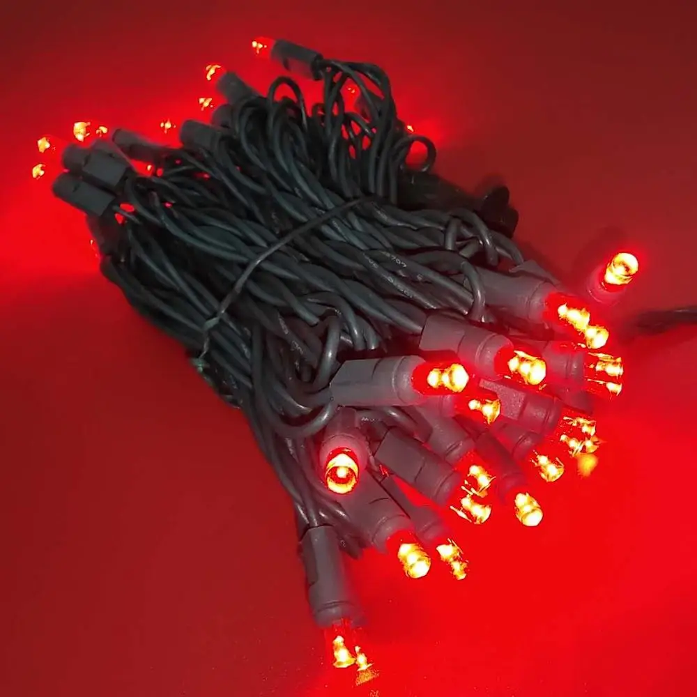 

50 count 5MM Mini LED Lights,Red Led String Lights for Outdoor Christmas Trees lighting Decoration,Green Wire,17ft,UL Listed