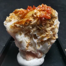 Fine natural vanadium lead ore white flower barite specimen mineral crystal rock ore mark original stone ornament